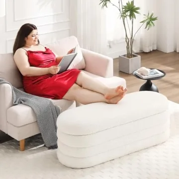 Busaurus Multifunctional Storage Ottoman Bench in Ivory