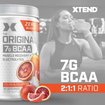 Xtend XTEND Original BCAA Powder 7g BCAA and 2.5g L-Glutamine, Sugar Free Post Workout Muscle Recove...