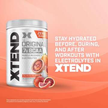 Xtend XTEND Original BCAA Powder 7g BCAA and 2.5g L-Glutamine, Sugar Free Post Workout Muscle Recovery Drink with Amino Acids for Men & Women, 30 Servings