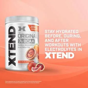 Xtend XTEND Original BCAA Powder 7g BCAA and 2.5g L-Glutamine, Sugar Free Post Workout Muscle Recovery Drink with Amino Acids for Men & Women, 30 Servings