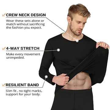 HEROBIKER Men's Thermal Underwear Set for Winter Warmth