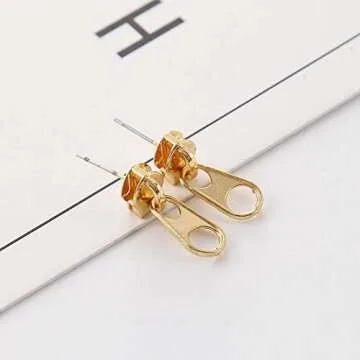 Mountainer 3 Pairs Personality Cool Zipper Metal Stud Earrings for Men Women Vintage Punk Style Earring Women Unique Funny Party Jewelry