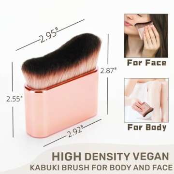 Soushop Self Tanner Brush - Large Body Makeup Brush for Self Tanning, Kabuki Brush for Body Foundati...