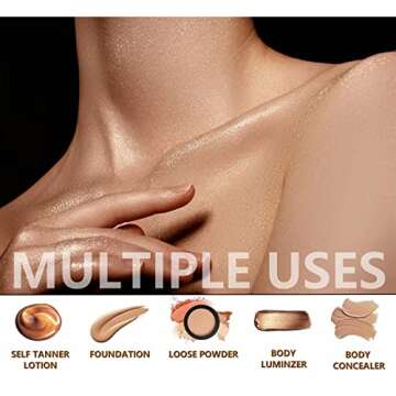 Soushop Self Tanner Brush - Large Body Makeup Brush for Self Tanning, Kabuki Brush for Body Foundation Brush Makeup Brush for Fake Tan, Self Tanning Mousse Blending Brush Sunless Tanner Brush