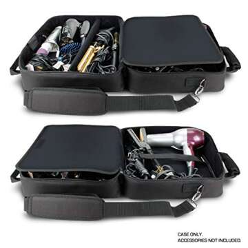 USA Gear Large Hairstylist Traveling Bag - Hair Salon Case - Customizable Interior with Adjustable D...