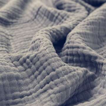 Beoty Lake Muslin Cotton Throw Blanket for Adults Kids and Toddlers, Breathable 4 Layers 100% Cotton Blanket for All Season/Cozy Soft Throw Blanket 80''×60'' Large Size for Bed, Couch -(Grey)