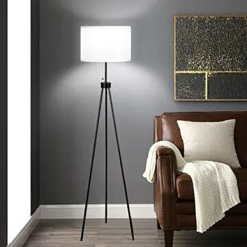 Tangkula 60.5" Metal Tripod Floor Lamp, Contemporary Minimalist Standing Floor Light with Iron Legs,...