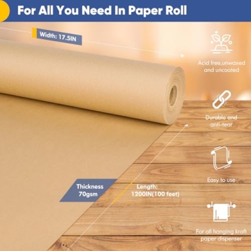 Vanhench Brown Wrapping Paper Craft Kraft Paper for Gifts