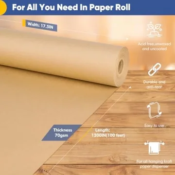 Vanhench Brown Wrapping Paper Craft Kraft Paper for Gifts