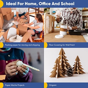 Vanhench Brown Wrapping Paper Craft Kraft Paper for Gifts