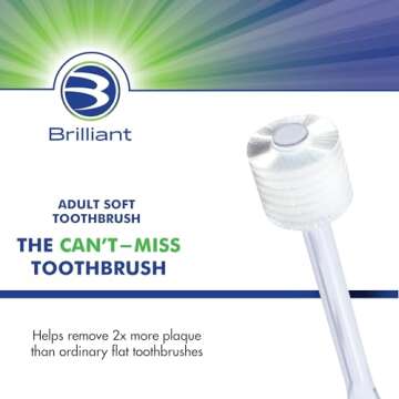 Brilliant Oral Care Adult Toothbrush: 360 Clean for Healthy Gums