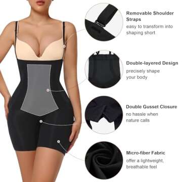 SHAPERX Shapewear Tummy Control Shorts for Women Seamless High Waisted Compression Body Shaper Butt Lifting Underwear,SZ6225-Black-S