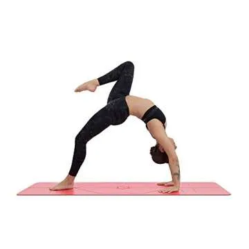 LIFORME Love Travel Yoga Mat- Free Yoga Bag, Patented Alignment System, Warrior-Like Grip, Non-Slip, Eco-Friendly, Ultra-Lightweight, Sweat Resistant, Long, Wide and Thick (Red)