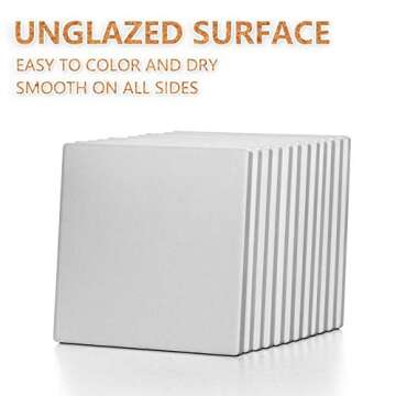 COYMOS Ceramic Tiles for Crafts Coasters, 12Pcs Blank Coasters Unglazed Ceramic White Tiles for Pain...