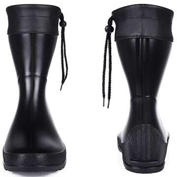Asgard Women's Mid Calf Rain Boots Collar Gardening Boots Ultra Lightweight Portable Garden Shoes Bl...