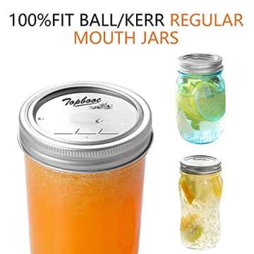 Canning Lids for Ball, Kerr Jars - Split-Type Metal Mason Jar Lids for Canning - Food Grade Material...
