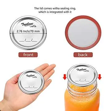 Canning Lids for Ball, Kerr Jars - Split-Type Metal Mason Jar Lids for Canning - Food Grade Material, 100% Fit & Airtight for Regular Mouth Jars (Regular Mouth（150 Pcs）)
