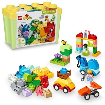 LEGO DUPLO Classic Cars and Trucks Brick Box Playset, Educational STEM Toy, Preschool Toy Building S...