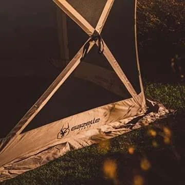 Gazelle Tents™, G5 5-Sided Portable Gazebo, Easy Pop-Up Hub Screen Tent, Waterproof, UV Resistant, 4-Person & Table, Desert Sand, 85" x 115" x 106", GG501DS