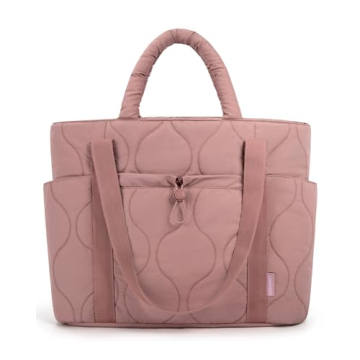 BAGSMART Puffer Tote Bag for Women - Lightweight, Quilted Travel & Work Tote