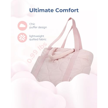 BAGSMART Puffer Tote Bag Lightweight Quilted Travel Work