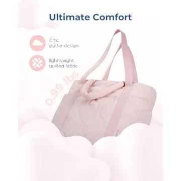 BAGSMART Puffer Tote Bag Lightweight Quilted Travel Work