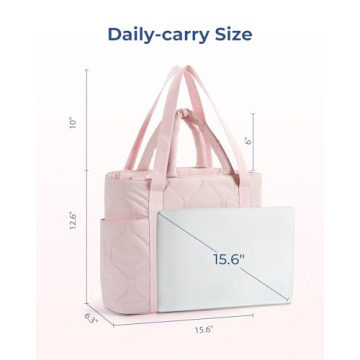 BAGSMART Puffer Tote Bag Lightweight Quilted Travel Work