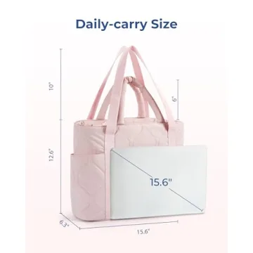 BAGSMART Puffer Tote Bag Lightweight Quilted Travel Work