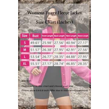 Nirovien Womens Fuzzy Fleece Jacket Colorblock Sherpa Coats Shawl Collar Button Down Warm Outwear with Pockets(Light Pink Dark,S)