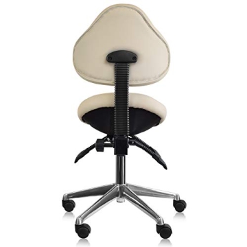 2xhome Adjustable Saddle Stool - Ergonomic Roll Chair