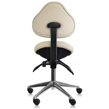 2xhome Adjustable Saddle Stool - Ergonomic Roll Chair