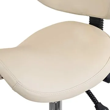 2xhome Adjustable Saddle Stool - Ergonomic Roll Chair