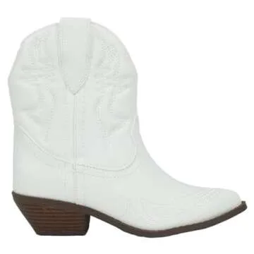 Soda Women Cowgirl Cowboy Western Stitched Ankle Boots Pointed Toe Short Booties Rigging-S (White, 7.5)
