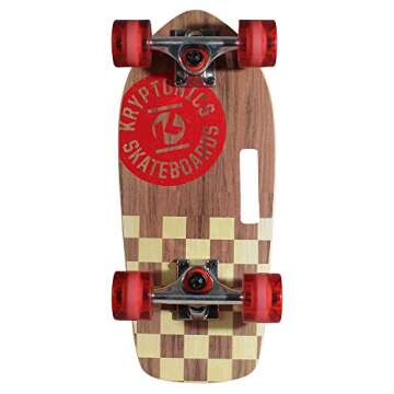 Kryptonics 19" Stubby Cruiser Skateboard – Lightweight 7-Ply Maple Deck, Smooth Polyurethane Wheel...