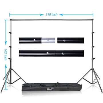 EMART Photography Backdrop Continuous Umbrella Studio Lighting Kit, Muslin Chromakey Green Screen an...
