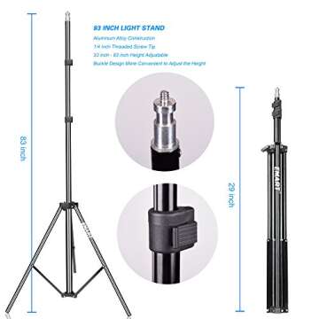 EMART Photography Backdrop Continuous Umbrella Studio Lighting Kit, Muslin Chromakey Green Screen and Photographic Equipment for Photo Video Shoot