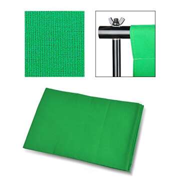 EMART Photography Backdrop Continuous Umbrella Studio Lighting Kit, Muslin Chromakey Green Screen and Photographic Equipment for Photo Video Shoot