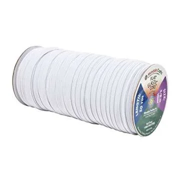 Mandala Crafts White Elastic Bands 3/8 Flat Elastic Cord Stretch Strap - 10mm 50 Yds Roll of Elastic Straps Braided Elastic Band - 3 8 Inch Elastics for Sewing and Elastic Crafting