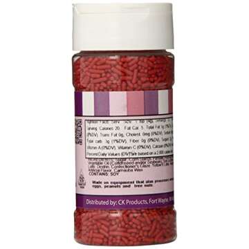 CK Products Cake Decorating Bottle Jimmies, 3.2 oz, Red