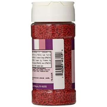 CK Products Cake Decorating Bottle Jimmies, 3.2 oz, Red