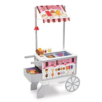 Melissa & Doug Wooden Snacks & Sweets Food Cart Playset