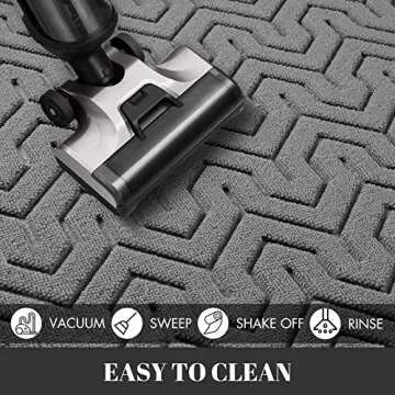 Yimobra Front Door Mat Outside Entrance, 29.5x17 Waterproof Outdoor Indoor Welcome Mat, Heavy Duty Doormat, Low Profile, Non Slip Garge Porch Entryway Mat, Easy Clean, Grey