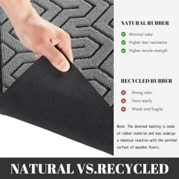 Yimobra Front Door Mat Outside Entrance, 29.5x17 Waterproof Outdoor Indoor Welcome Mat, Heavy Duty Doormat, Low Profile, Non Slip Garge Porch Entryway Mat, Easy Clean, Grey