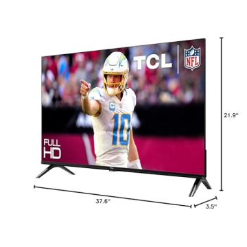 TCL 43-Inch Class S3 1080p LED Smart TV with Google TV (43S350G, 2023 Model), Google Assistant Built-in with Voice Remote, Compatible with Alexa, Streaming FHD Television,Black