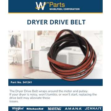 Whirlpool 341241 Dryer Drum Belt, White