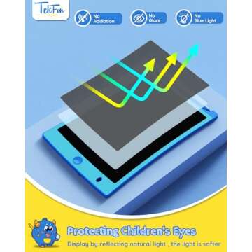 TEKFUN 2 Pack LCD Writing Tablet with Pen Cord, 8.5in Erasable Doodle Board Mess Free Drawing Pad for Kids, Car Trip Educational Toys Birthday for 3 4 5 6 7 Girls Boys (Blue*Green)