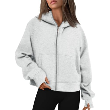 AUTOMET Womens Zip Up Hoodies Fleece Jackets Oversized Sweatshirts Fall Fashion Outfits 2025 Sweater...