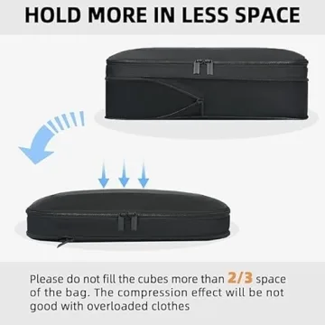 BAGAIL Compression Packing Cubes - Space Saving Travel Organizers