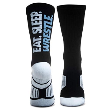ChalkTalkSPORTS Wrestling Performance Crew Socks - Eat Sleep Wrestle - Mid-Calf Socks - Youth