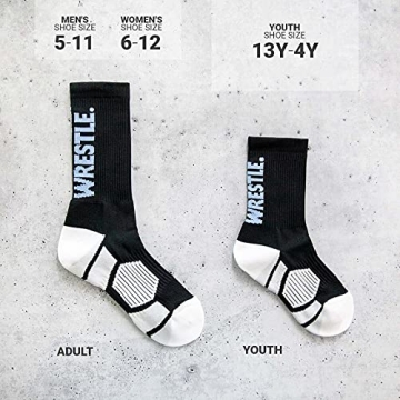 ChalkTalkSPORTS Wrestling Performance Crew Socks - Eat Sleep Wrestle - Mid-Calf Socks - Youth